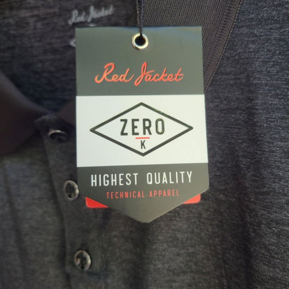 Red Jacket Mens Zero-K Tech Polo Shirt Black Heather Moisture Wicking Size XXL - Picture 5 of 10